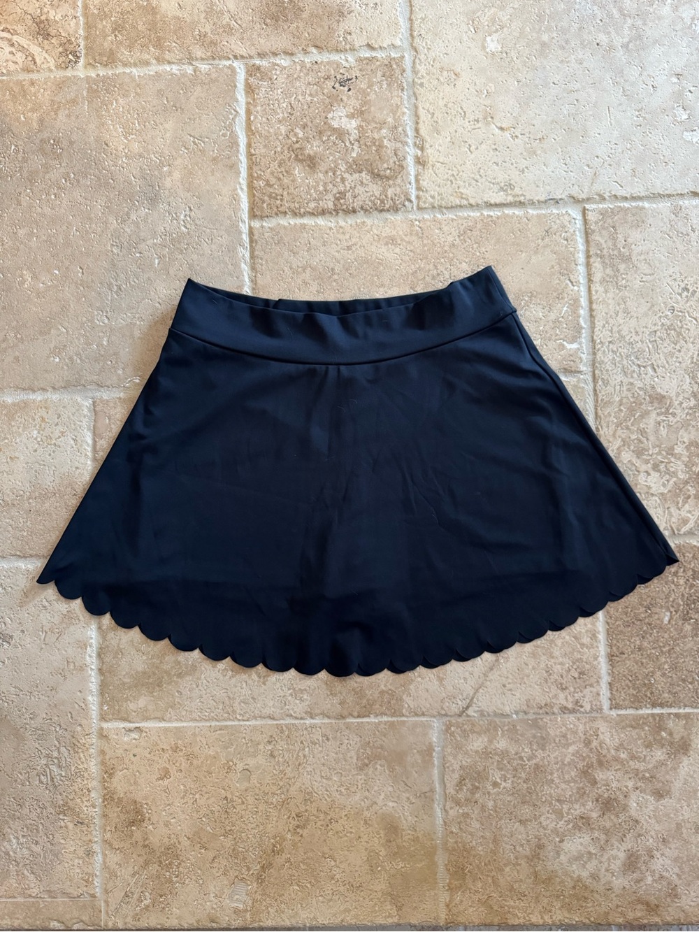 J. Crew Black Scalloped Skater Skirt